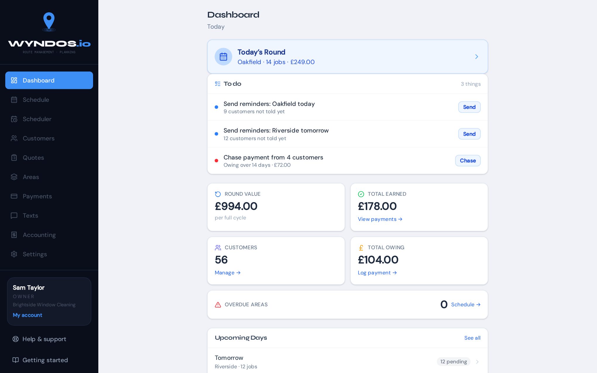 The dashboard